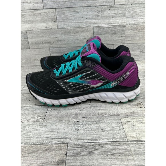 Brooks Ghost 9 Women's Running Shoes Black Teal Purple Size 7 Athletic Sneakers - Picture 5 of 16